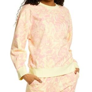 BP. Pullover Sweatshirt Long Sleeve Round Neck Yellow Spacey Size Extra Small